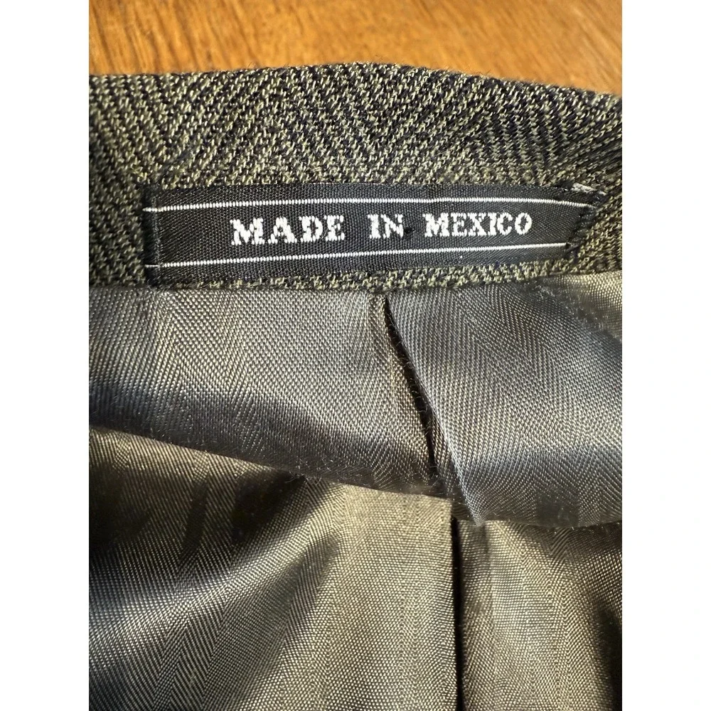 J.T.‎ Beckett Blazer 42R Gray Herringbone Wool Double Breasted Made Mexico
